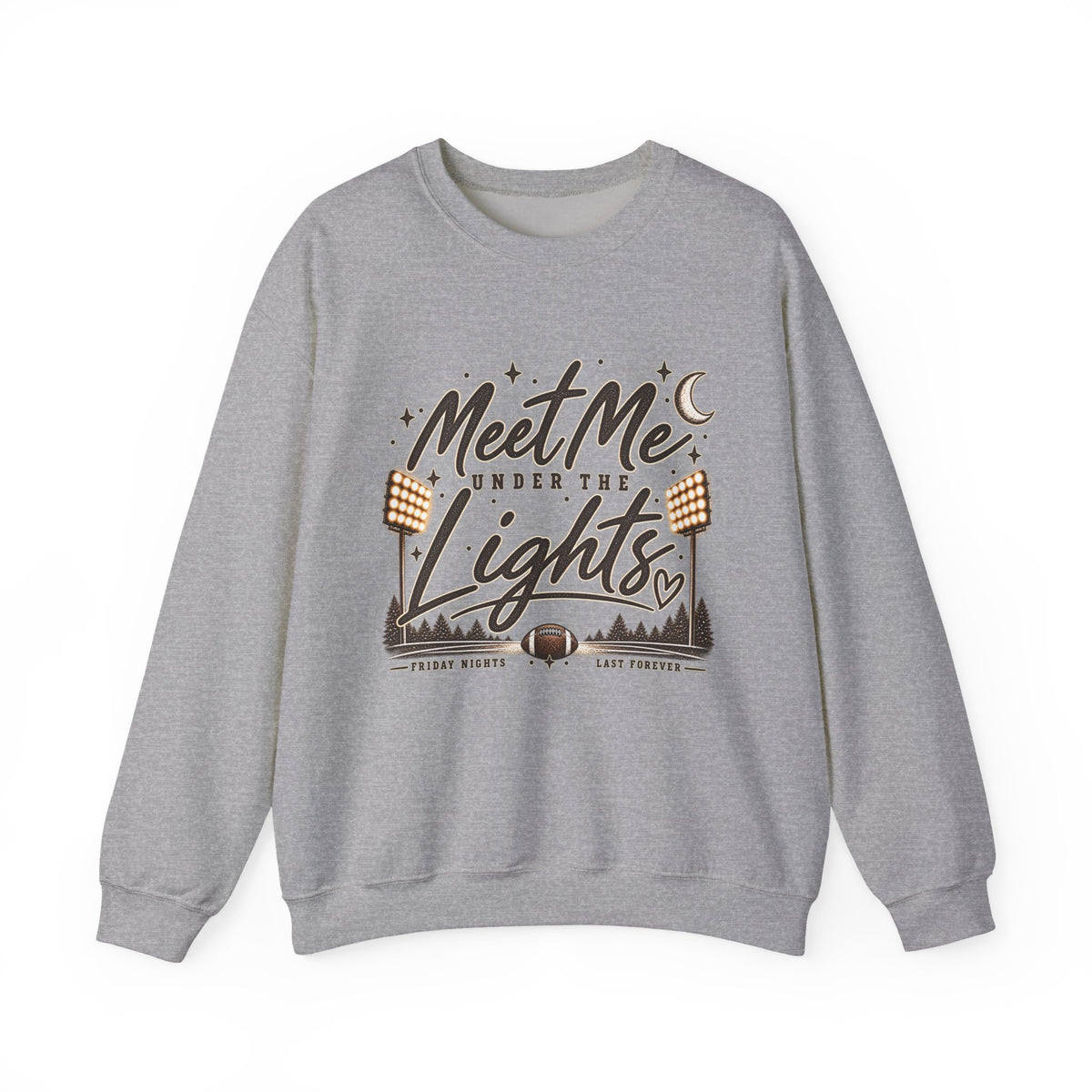 Meet Me Under the Lights Crewneck Sweatshirt — Football Night Vintage Design