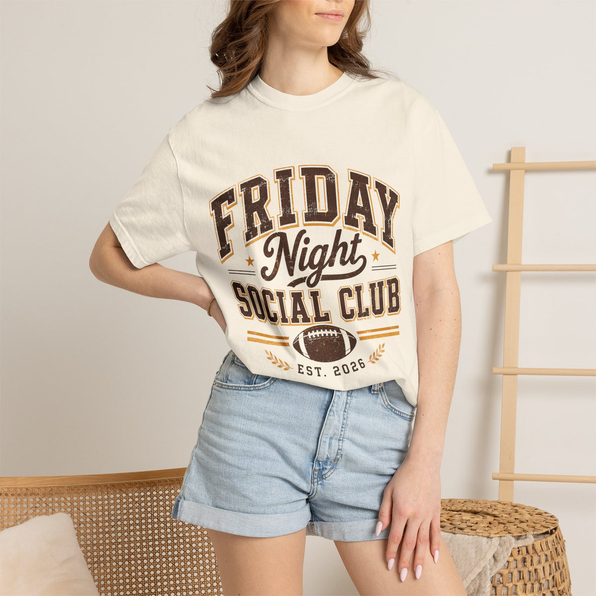 Friday Night Social Club Vintage Football Graphic Tee