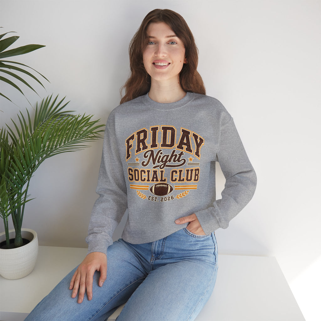 Friday Night Social Club Vintage Football Crewneck Sweatshirt