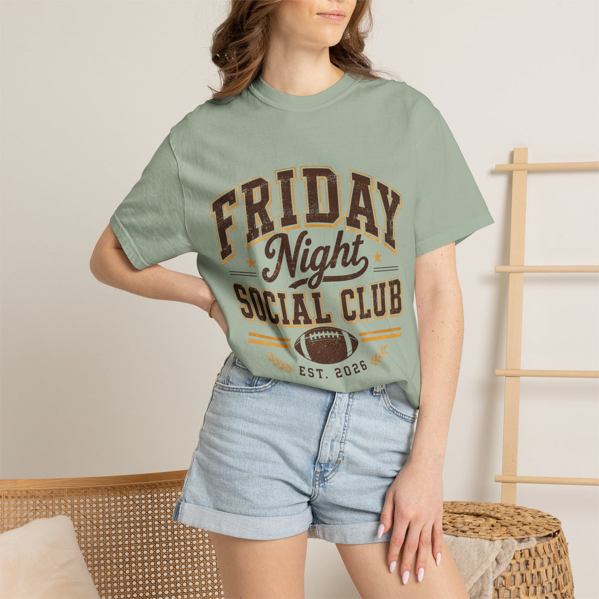 Friday Night Social Club Vintage Football Graphic Tee