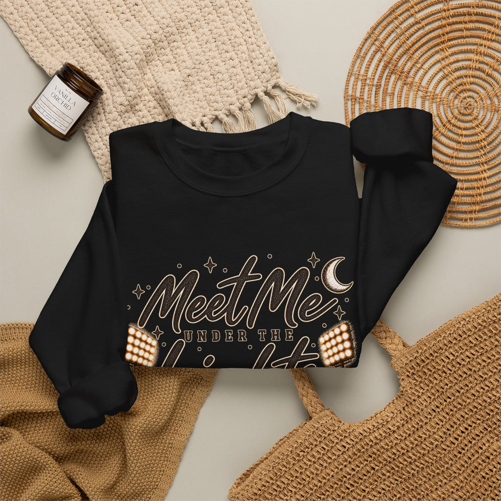Meet Me Under the Lights Crewneck Sweatshirt — Football Night Vintage Design