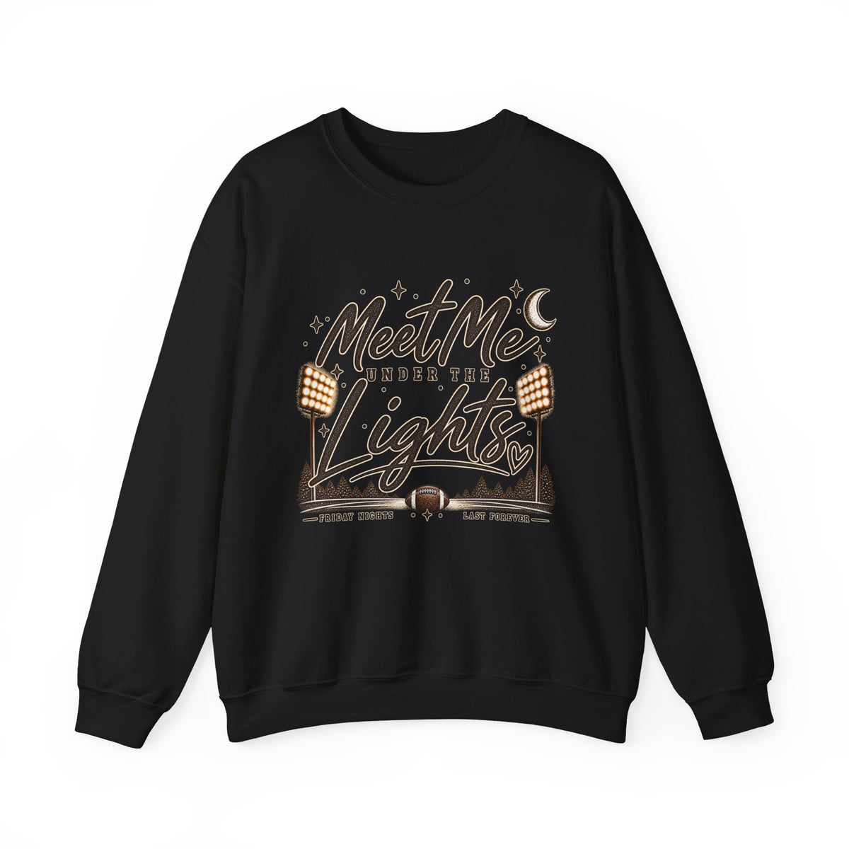 Meet Me Under the Lights Crewneck Sweatshirt — Football Night Vintage Design