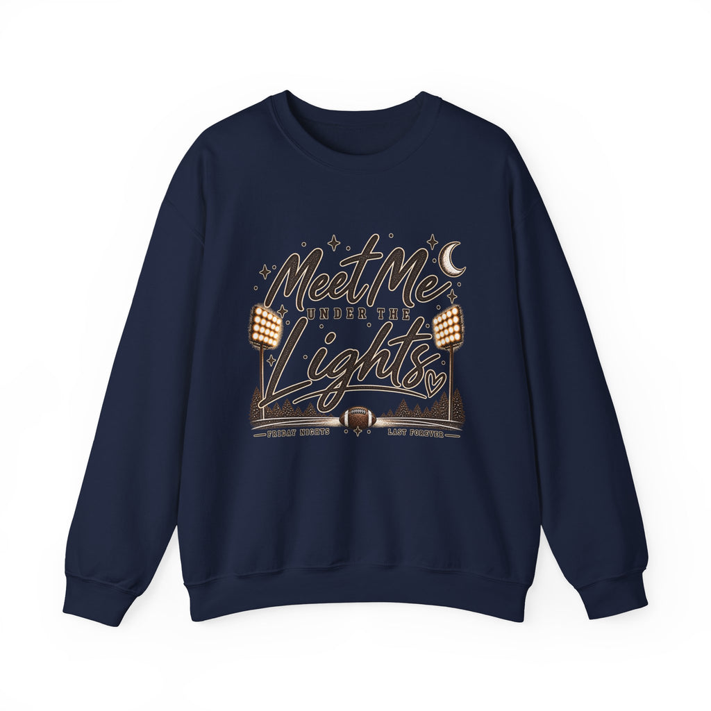 Meet Me Under the Lights Crewneck Sweatshirt — Football Night Vintage Design