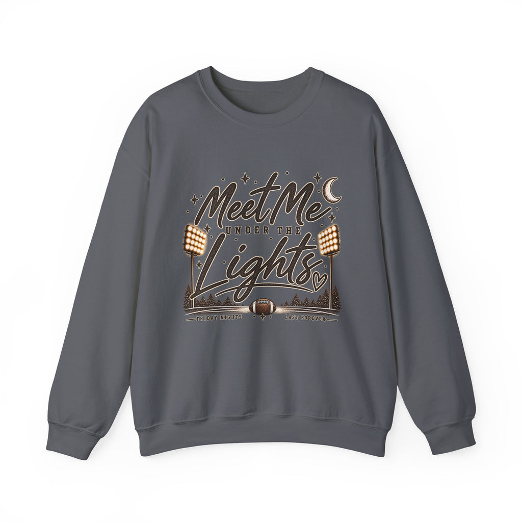 Meet Me Under the Lights Crewneck Sweatshirt — Football Night Vintage Design