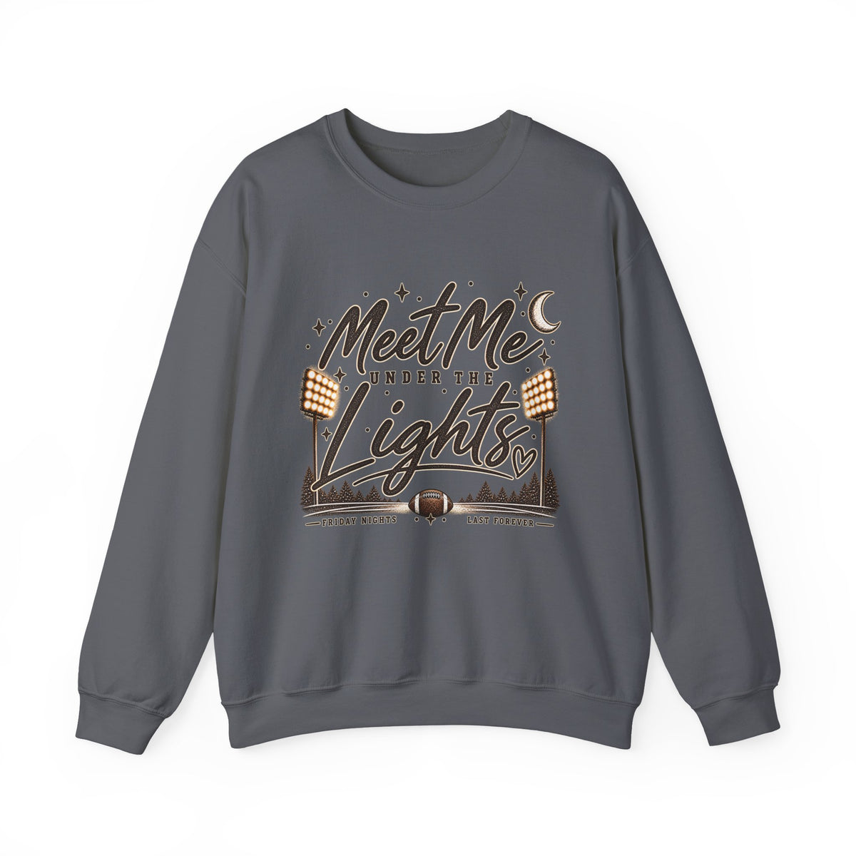 Meet Me Under the Lights Crewneck Sweatshirt — Football Night Vintage Design
