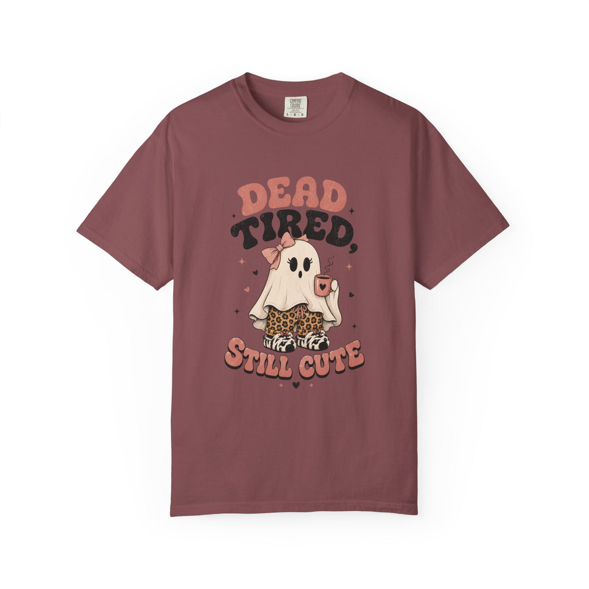 T-Shirt — "Dead Tired, Still Cute" Ghost Graphic Tee
