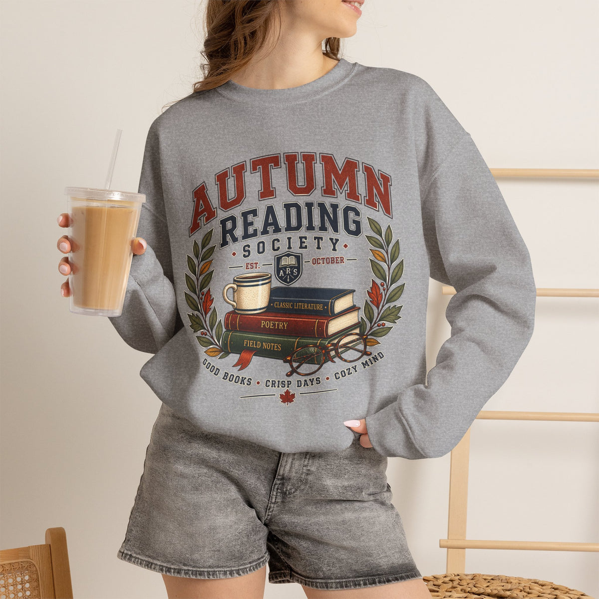 Autumn Reading Society Vintage Bookish Crewneck Sweatshirt